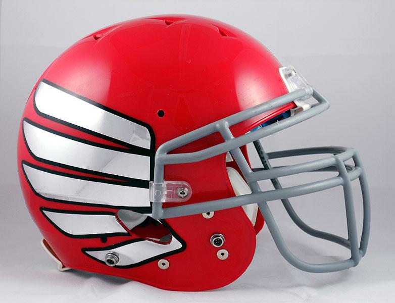 chrome football helmet stripes 2" Center Stripe Decals Fourg Athletics with clear areas revealing your helmet color. Chrome Football Helmet Decals |