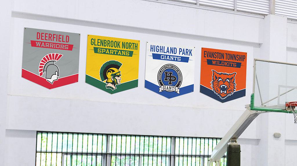 conference banners in gym